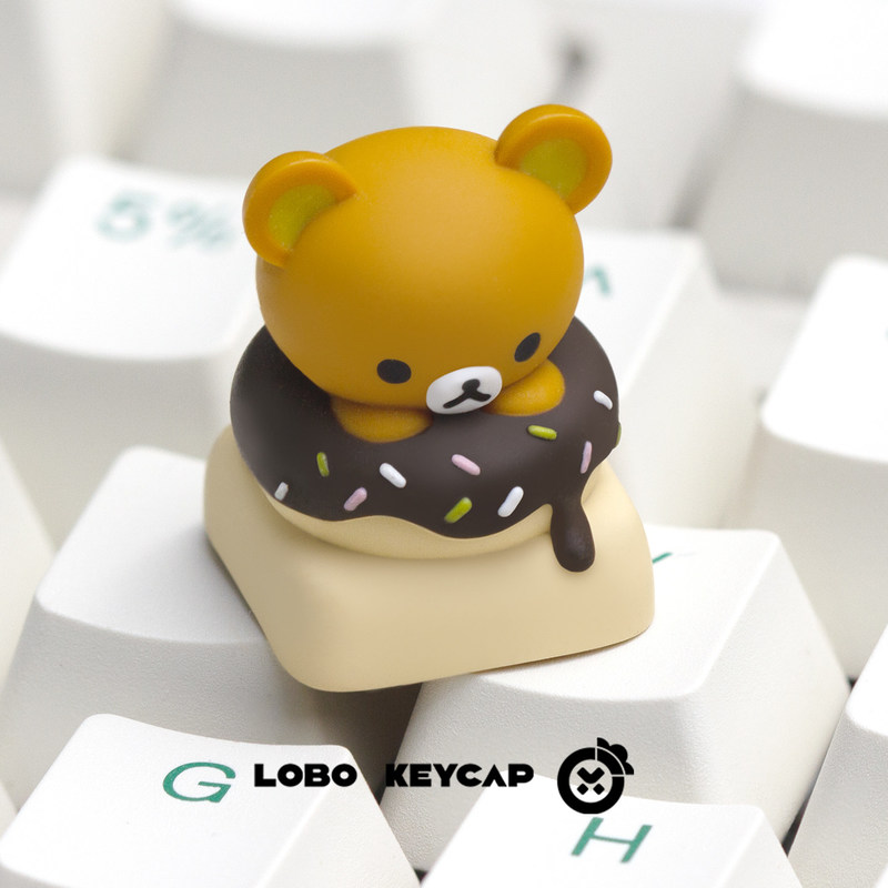 Custom Keycaps - 귀여운 리락쿠마 레진 도넛 테마 교체