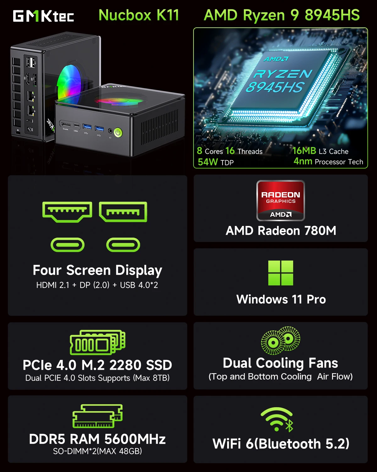 GMKtec Nucbox K11 게이밍 미니 PC AM - Pc Gaming Ddr5 리뷰 및 가격