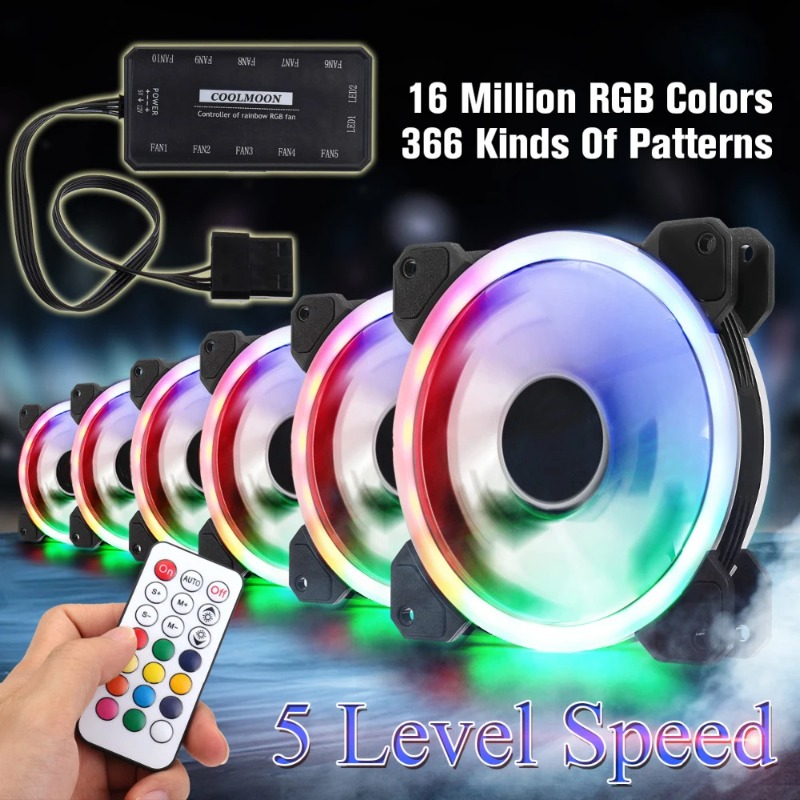 120mm RGB 저소음 조절 가능 PC 쿨링 팬 IR - Pc Gaming Case 리뷰 및 가격