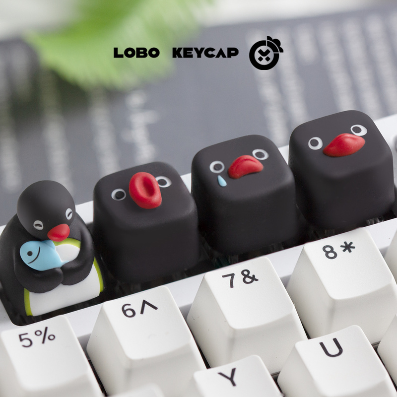 귀여운 펭귄 이미지 핑구 시리즈 맞춤형 기계식 키보드  - Custom Keycaps 리뷰 및 가격