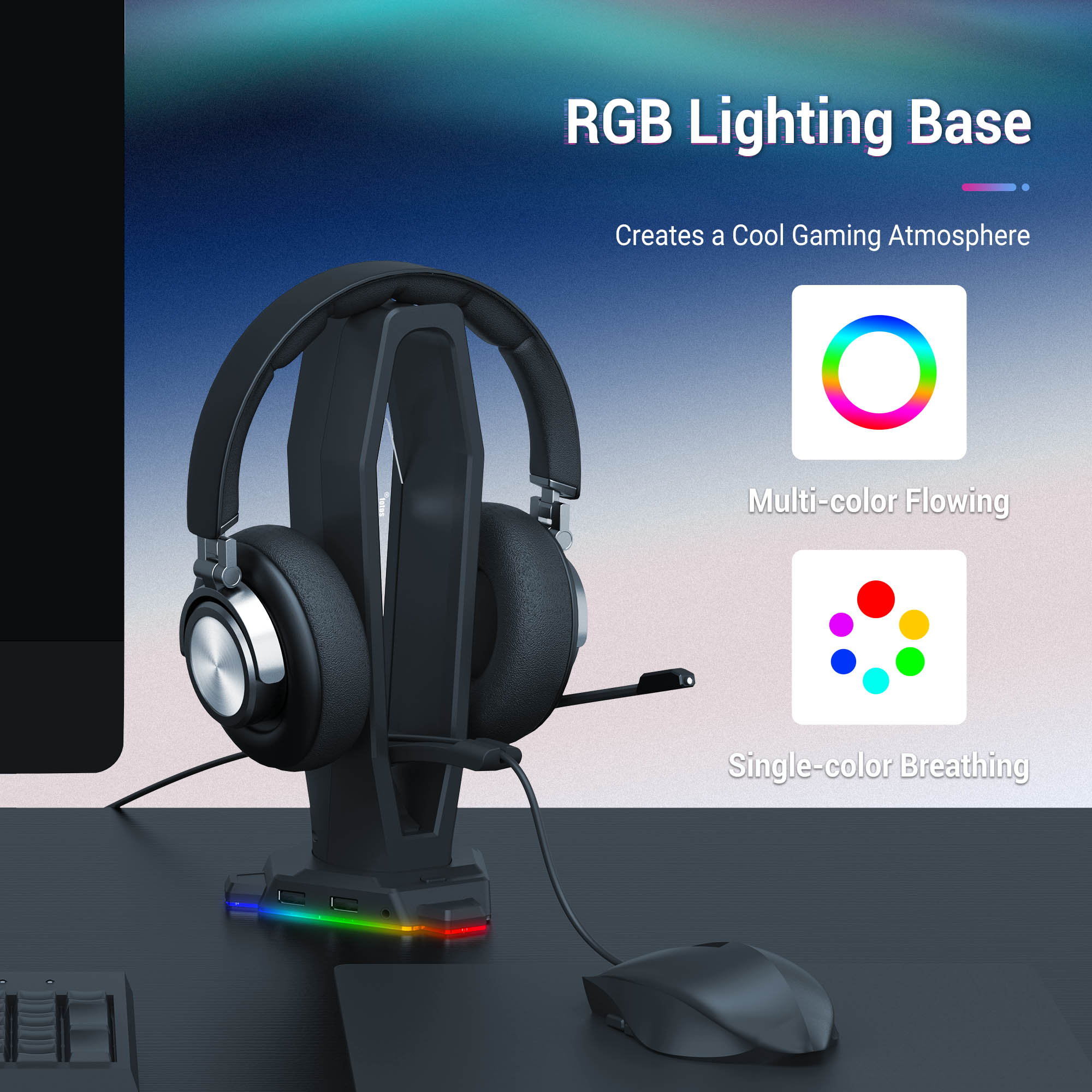 RGB 게임용 헤드셋 홀더 행거 헤드폰 스탠드, 마우스 - Mouse Bungee Holder 리뷰 및 가격